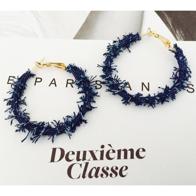 ★新品 DEUXIEME CLASSE ドゥーズィエムクラス デニムフープピアス