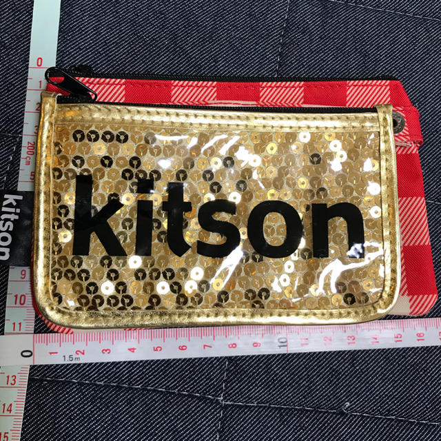 KITSON(キットソン)の☆値下げ☆kitson ポーチ2つ、手鏡セット レディースのファッション小物(ポーチ)の商品写真