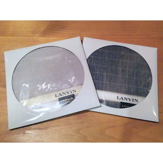 ランバン(LANVIN)のLANVIN ランバン メンズ ハンカチ チェック柄セット グレー2色 ギフト(ハンカチ/ポケットチーフ)