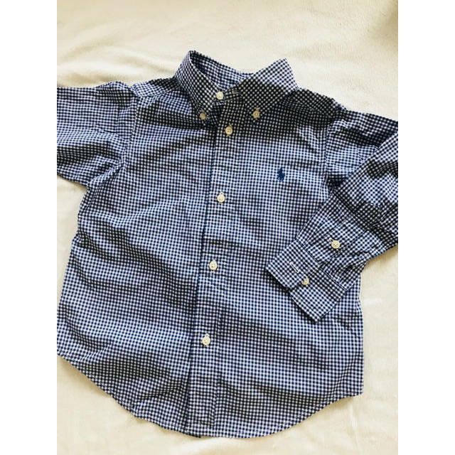 POLO RALPH LAUREN(ポロラルフローレン)のラルフローレン 2T ギンガムチェックシャツ ネイビーブルー キッズ/ベビー/マタニティのキッズ服男の子用(90cm~)(ブラウス)の商品写真