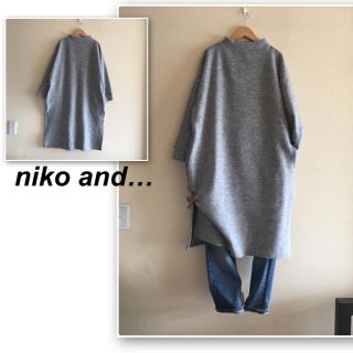 ニコアンド(niko and...)のニコアンド✨グレーのボトルネックニットワンピ(ひざ丈ワンピース)