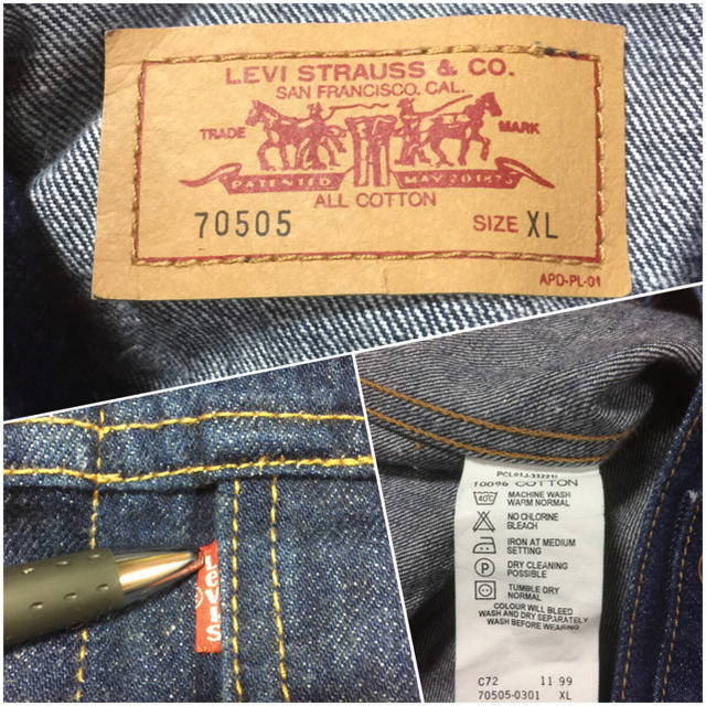 Levi's(リーバイス)の濃紺 美品 リーバイス Levis 70505 デニムジャケット サイズXL メンズのジャケット/アウター(Gジャン/デニムジャケット)の商品写真