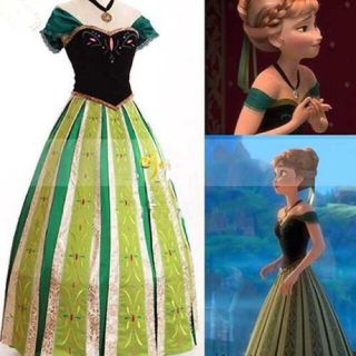 アナトユキノジョオウ(アナと雪の女王)のハロウィン コスチューム アナ戴冠式ドレス👗❤️(衣装)