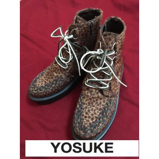 ヨースケ(YOSUKE)のYOSUKE ZIP 厚底ブーツ レオパード 柄 サイズ 24.0cm(ブーツ)