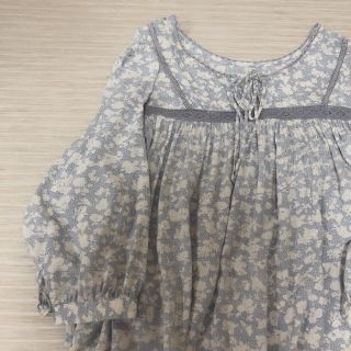 フラワー(flower)のネグリジェ風 ミニワンピース ブルー 古着屋さん vintage(ミニワンピース)