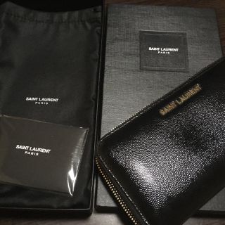 サンローラン(Saint Laurent)のサンローラン 長財布 ラウンドジップ リングブーツ ヴァンパイア テディ デニム(長財布)