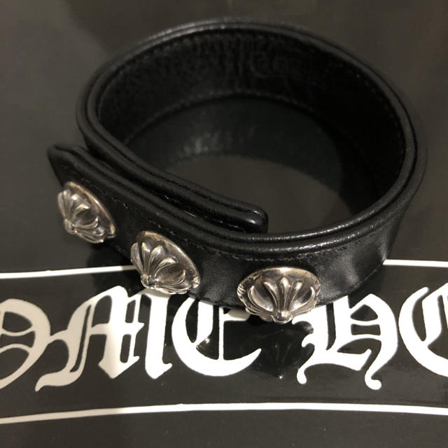 Chrome Hearts(クロムハーツ)のクロムハーツ クロスボールレザーブレスレット メンズのアクセサリー(ブレスレット)の商品写真