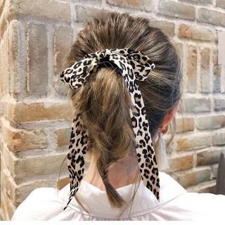 フーズフーチコ(who's who Chico)の新品！レオパード リボン ヘアゴム lattice kitty ロキエ(ヘアゴム/シュシュ)