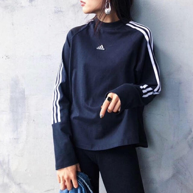 moussy(マウジー)のmoussy×adidas共同開発♡3ラインロングTシャツ♡sly.rodeo系 レディースのトップス(Tシャツ(長袖/七分))の商品写真