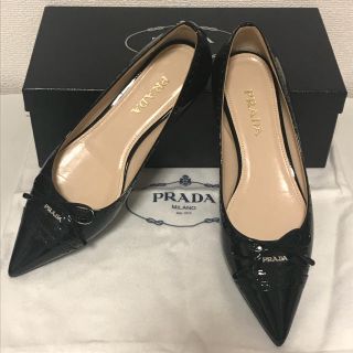 プラダ(PRADA)のPRADA プラダ パンプス リボン付(ローファー/革靴)