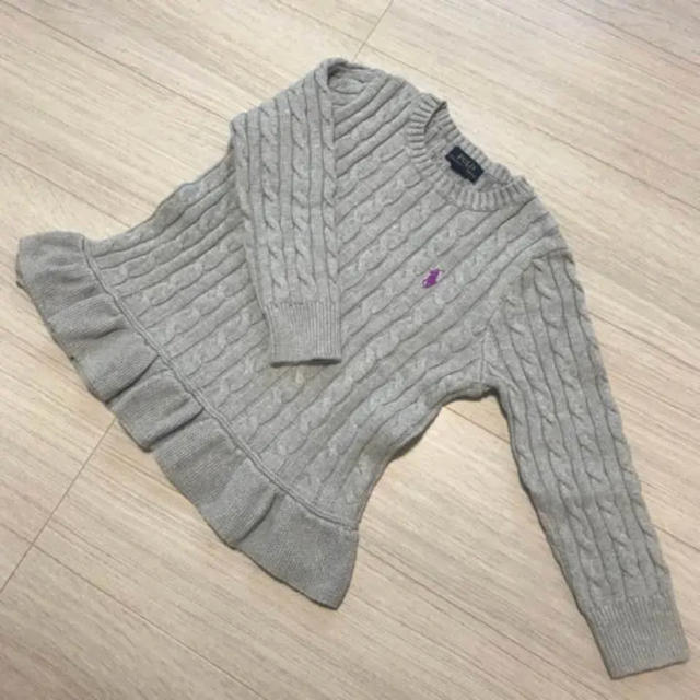 Ralph Lauren(ラルフローレン)の★新品★ラルフローレン★ニット★ぺプラムニット★カーディガン 同型★7T/8Tグ キッズ/ベビー/マタニティのキッズ服女の子用(90cm~)(ニット)の商品写真