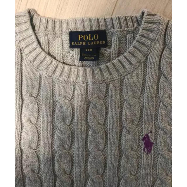 Ralph Lauren(ラルフローレン)の★新品★ラルフローレン★ニット★ぺプラムニット★カーディガン 同型★7T/8Tグ キッズ/ベビー/マタニティのキッズ服女の子用(90cm~)(ニット)の商品写真