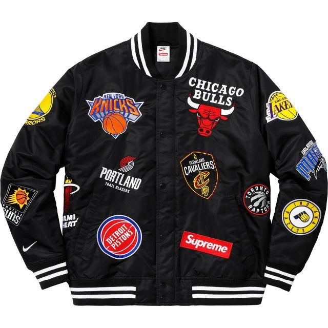 Supreme(シュプリーム)の【M】Supreme Nike NBA Jacket 黒 メンズのジャケット/アウター(スタジャン)の商品写真