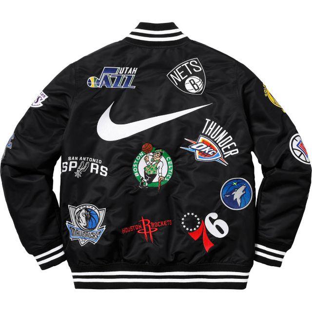 Supreme(シュプリーム)の【M】Supreme Nike NBA Jacket 黒 メンズのジャケット/アウター(スタジャン)の商品写真