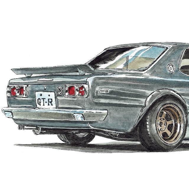 NC-672 GT-R KPGC10限定版画 直筆サイン額装●作家 平右ヱ門 2