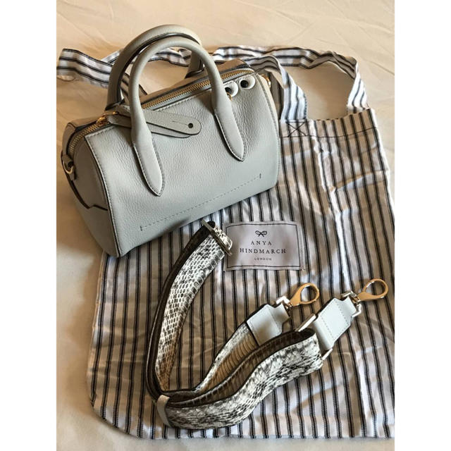大人気新作 HINDMARCH ANYA - ミニボストンレザーバック 新品未使用