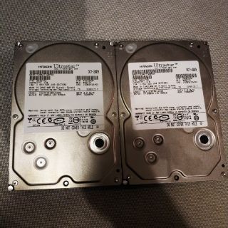 ヒタチ(日立)のhitachi ultrastar 1TB HDD 2本セット 【中古】(PCパーツ)