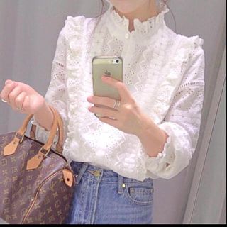 ザラ(ZARA)のZARA レース ブラウス  美品！  ザラ(シャツ/ブラウス(長袖/七分))