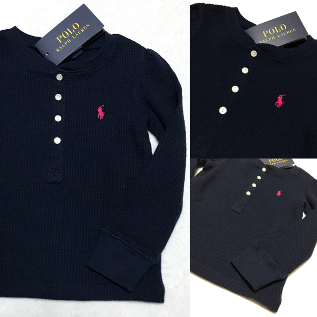 POLO RALPH LAUREN(ポロラルフローレン)の＊千秋様 専用＊新品✨ワッフル ロングスリーブ プルオーバー 3T(100) キッズ/ベビー/マタニティのキッズ服女の子用(90cm~)(Tシャツ/カットソー)の商品写真