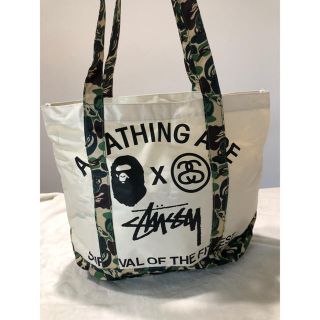 ステューシー(STUSSY)のAPE × STUSSY トートバッグ(トートバッグ)