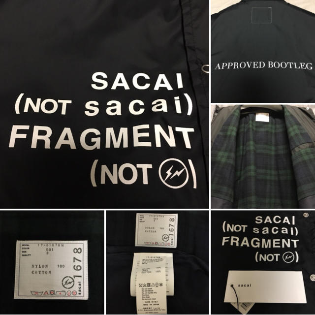 sacai(サカイ)の新品 sacai×FRAGMENT DESIGN コーチジャケット ブラック3 メンズのジャケット/アウター(ナイロンジャケット)の商品写真