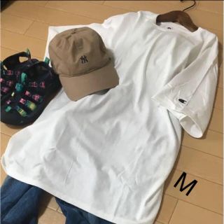 チャンピオン(Champion)の《新品》チャンピオン ビックシルエット 半袖 Tシャツ ロング丈 M ホワイト(Tシャツ(半袖/袖なし))