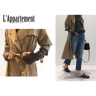 アパルトモンドゥーズィエムクラス(L'Appartement DEUXIEME CLASSE)の新品 アパルトモン 指ぬき ボートネック リブニット カーキ (ニット/セーター)