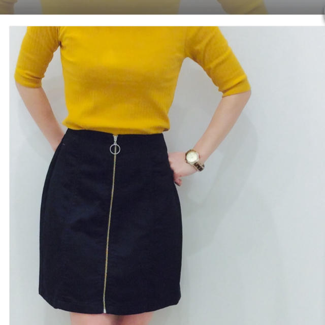 GU(ジーユー)のGU フロントジップミニスカート レディースのスカート(ひざ丈スカート)の商品写真
