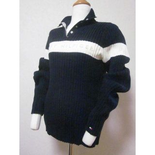 トミーヒルフィガー(TOMMY HILFIGER)のトミーヒルフィガー　リブ　コットンセーター　ニット　プルオーバー　TOMMY(ニット/セーター)