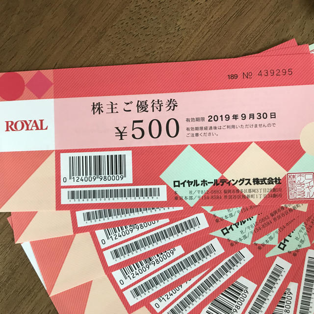 株主優待券 500円×20枚 1万円分 チケットの優待券/割引券(その他)の商品写真