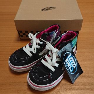 ヴァンズ(VANS)の☆かずT2000様専用☆新品 VANS 黒 ピンク 緑 青 チェック 17cm (スニーカー)