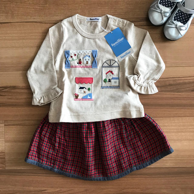 familiar(ファミリア)のファミリア 新品 未使用 タグ付き トップス カットソー Tシャツ ワンピース キッズ/ベビー/マタニティのベビー服(~85cm)(Ｔシャツ)の商品写真