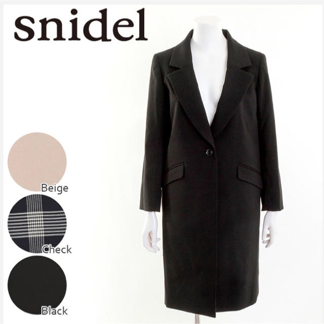 SNIDEL(スナイデル)の★sale★ スナイデル チェスターコート黒 レディースのジャケット/アウター(チェスターコート)の商品写真