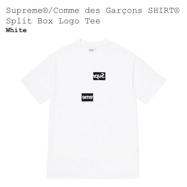 Split Box Logo Tee  Ｍsupreme コムデギャルソンTシャツ/カットソー(半袖/袖なし)