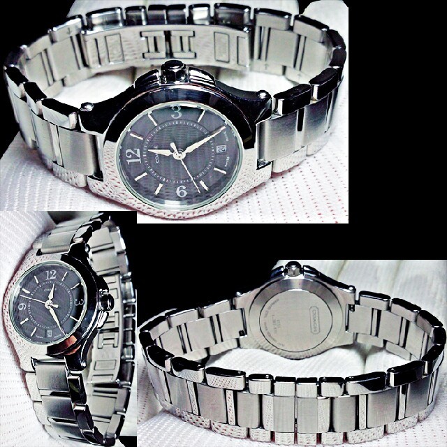 COACH(コーチ)のコーチ腕時計 レディース 文字盤ブラック 日付機能付 SWISS MADE レディースのファッション小物(腕時計)の商品写真
