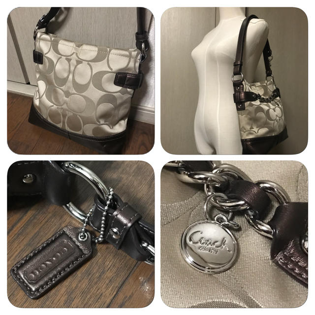 COACH(コーチ)の良品☆サテン系 シグネチャー  2way ショルダー  バック COACH レディースのバッグ(ショルダーバッグ)の商品写真