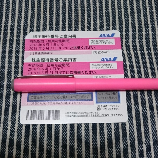 ANA 株主優待券 2枚セット チケットの乗車券/交通券(航空券)の商品写真