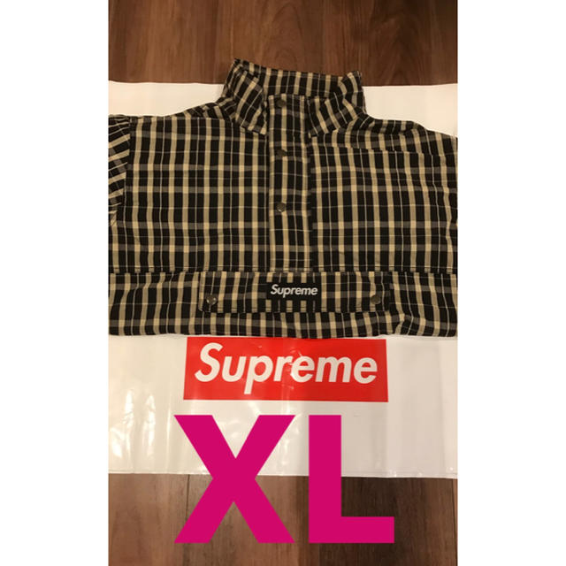 supreme nylon plaid pullover