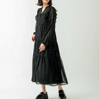 ミスティック(mystic)の2018AW✳️新品未使用♡mystic♡シャイニードットプリントワンピース(ロングワンピース/マキシワンピース)