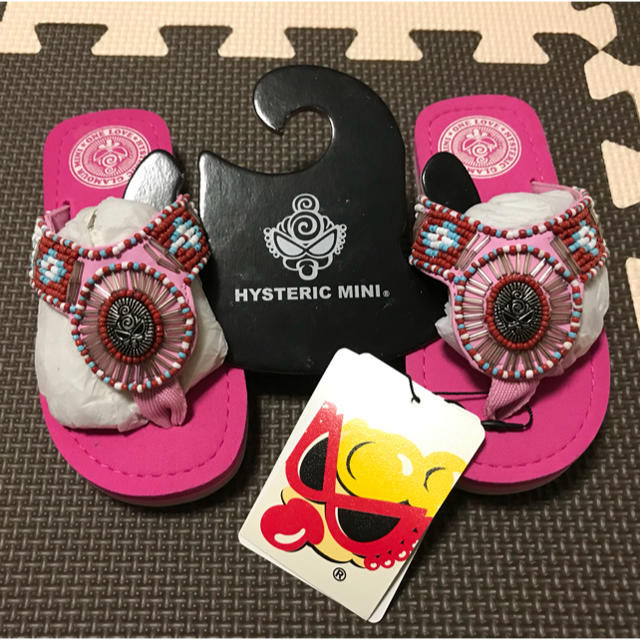 HYSTERIC MINI(ヒステリックミニ)の★ HYSTERIC  MINI -ビーズサンダル- ピンク キッズ/ベビー/マタニティのキッズ靴/シューズ(15cm~)(サンダル)の商品写真