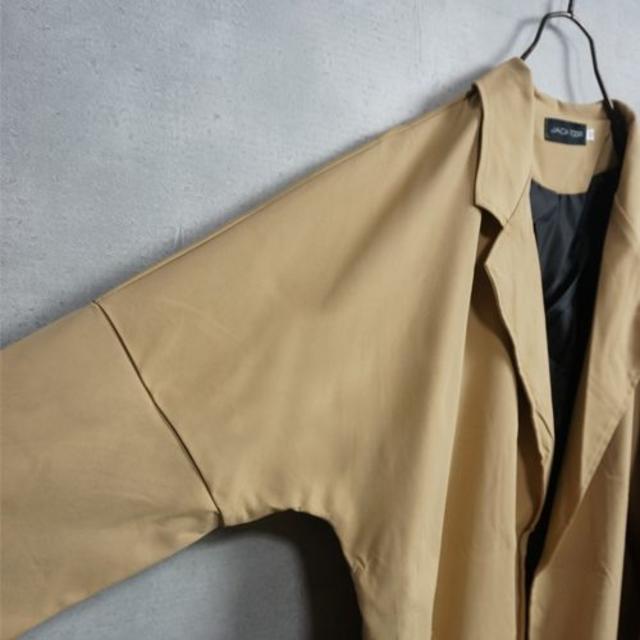 ロングコート ガウン 羽織 ベージュ メンズのジャケット/アウター(チェスターコート)の商品写真