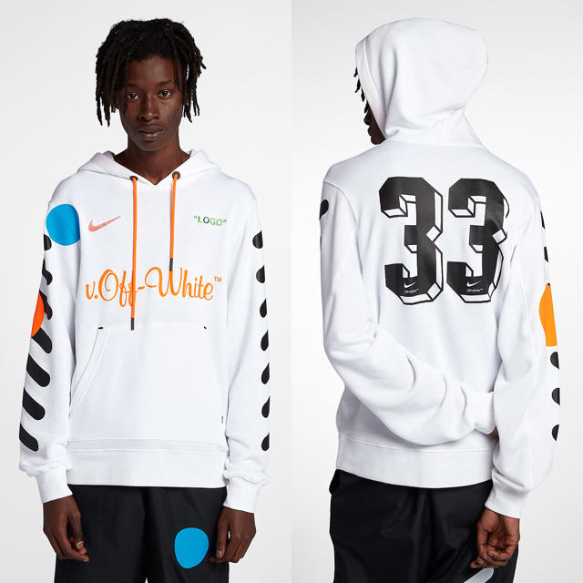 NIKE OFF-WHITE HOODIE WHITE PULLOVER