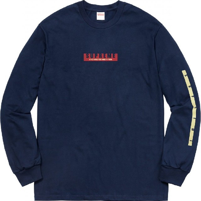 注目ブランド Supreme 1994 L/S Tee ネイビー navy Sサイズ -Tシャツ