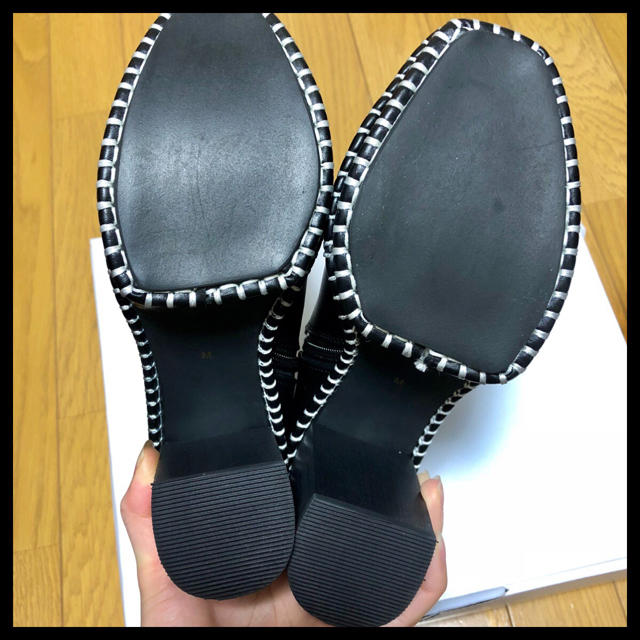 moussy(マウジー)のMOUSSY マウジー WOOD SOLE BOOTS ブーツ BLK Mサイズ レディースの靴/シューズ(ブーツ)の商品写真