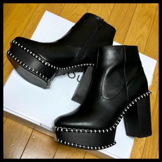 マウジー(moussy)のMOUSSY マウジー WOOD SOLE BOOTS ブーツ BLK Mサイズ(ブーツ)