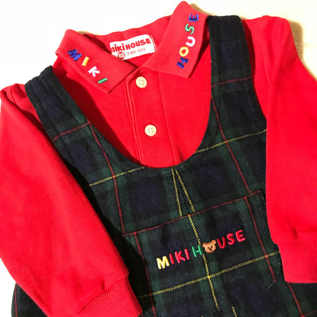 mikihouse(ミキハウス)の２点セット♡ミキハウス 秋冬 ワンピース&ポロシャツ 80 キッズ/ベビー/マタニティのベビー服(~85cm)(ワンピース)の商品写真