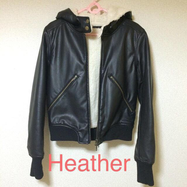 heather(ヘザー)のHeather フード付きフェイクレザー レディースのジャケット/アウター(ライダースジャケット)の商品写真