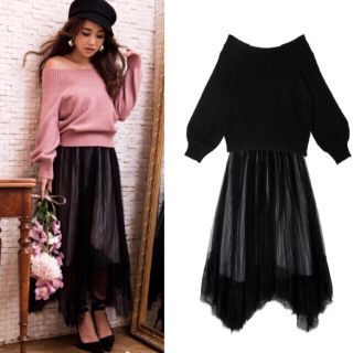 エイミーイストワール(eimy istoire)のeimyistoire♡ニット&スカートセットアップ＊BLK(セット/コーデ)