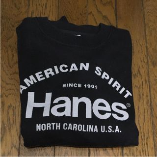 Hanes クルー スウェット トレーナードッキング 再構築 ネルシャツ 黒ねこ