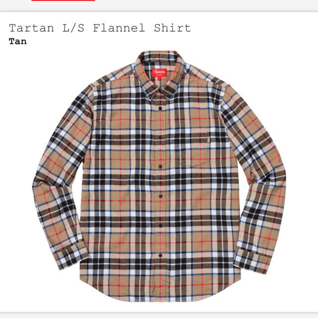 Supreme Tartan L/S Flannel Shirt タン M